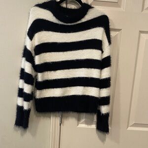 a new day Black and White Striped Sweater